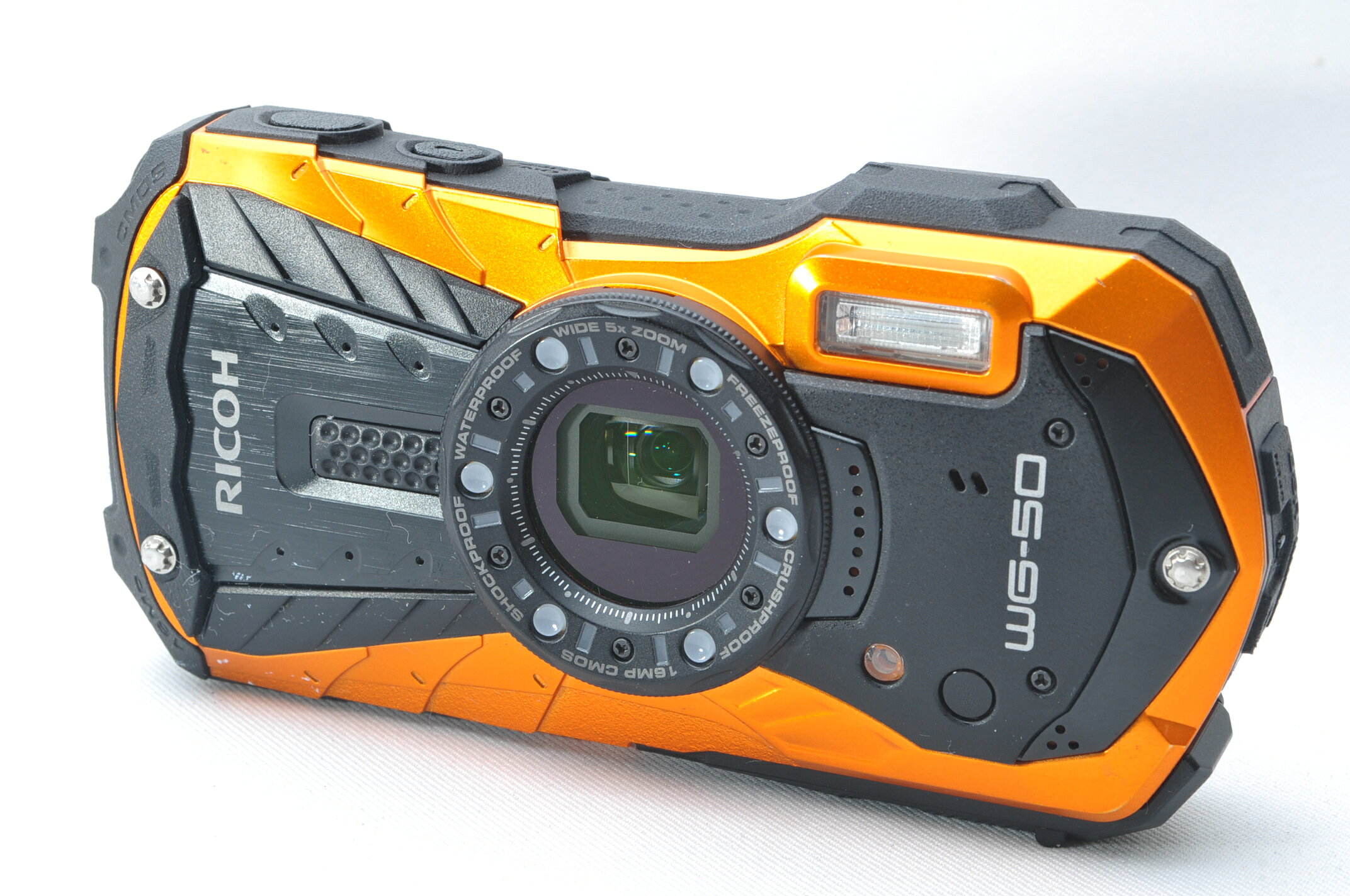 【中古】【1ヶ月保証】 リコー RICOH WG-50 オレンジ 防水14m耐ショック1.6m耐寒-10度 RICOH WG-50 OR 防水デジタルカメラ