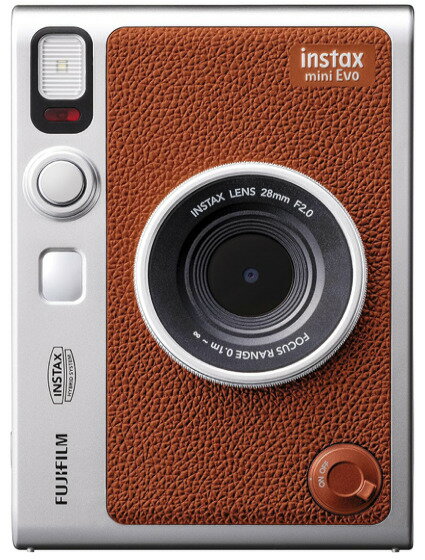 【中古】【1ヶ月保証】 富士フイルム FUJIFILM チェキ Evo ハイブリッドインスタントカメラ(インスタントカメラ/スマホプリンター/デジタルカメラ) instax mini Evo ブラウン INS MINI EVO BROWN