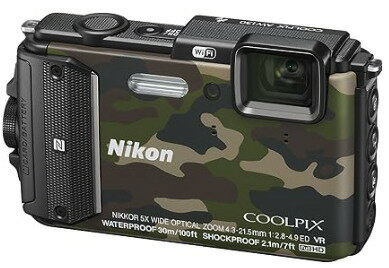 樂天商城 - 【中古】【1ヶ月保証】 ニコン Nikon デジタルカメラ COOLPIX AW130 カムフラージュグリーン SDカード付き