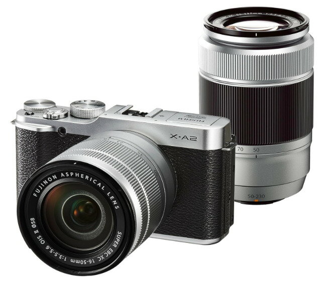 樂天商城 - 【中古】【1ヶ月保証】 富士フイルム FUJIFILM X-A2 ダブルズームレンズキット シルバー SDカード付き ミラーレス一眼