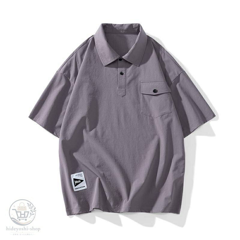 Rakuten - ポロシャツ ひんやり 夏 涼感 ゆったり ビッグシルエット ストレッチ Tシャツ カジュアル プルオーバーシャツ polo トップス