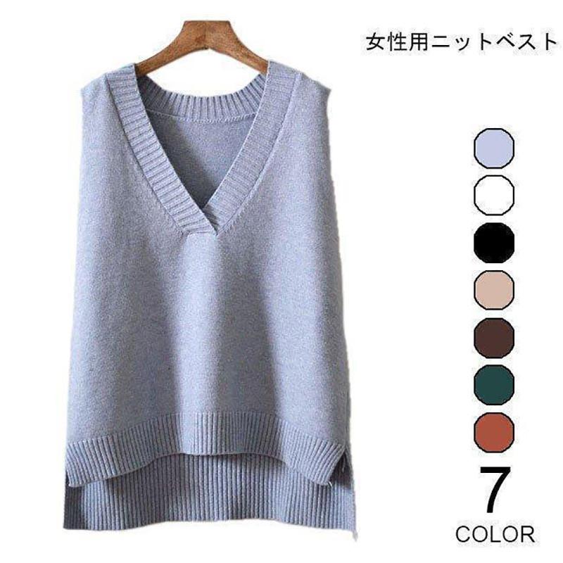 爆買 ニット レディース プルオーバー Vネック ゆったり 女性用 ニット ス ノースリーブ チョッキ 春秋物 ジレ レディース用のニットが登場 きめ細かい生地でとても柔らかな肌触りをもたらす スリット入りで前後の丈感が違う裾部分でオシャレ度アップ、締め付け感もしない シンプルなデザインに上質な素材と落ち着きのある色合いで感たっぷり 雰囲気異なるカラバリが用意され、お好みやコーデ次第で選べる カラー：グレー　ホワイト　ブラック　キャメル　ブラウン　グリーン　キャラメル 素材　ポリエステル サイズ（cm） F　着丈65　バスト108 ※サイズは平置きサイズです。素人採寸ですので、若干の誤差がございます、ご了承ください。 メーカー希望小売価格はメーカーサイトに基づいて掲載しています