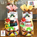 30日～4月1日まで誰でもP3倍！出産祝い 名入れ 刺繍 おむつケーキ 高級感 今治タオル はらぺこあおむし ERIC CARLE エリックカール 知育玩具 ウォッシュタオル パンパース 男の子 女の子 3段 名前入れ 名入れ 名入れ刺繍