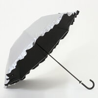 UV晴雨兼用折傘フリル合皮手元50cm×8本骨