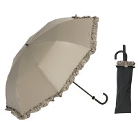 UV晴雨兼用折傘フリル合皮手元50cm×8本骨