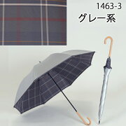 UV晴雨兼用長傘シルバー/先染チェックグレー系