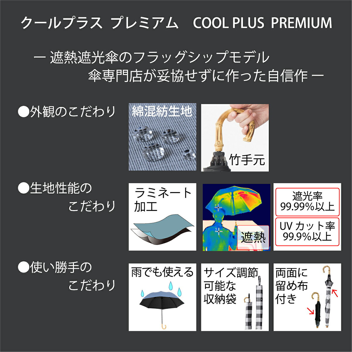 日傘 折りたたみ 完全遮光 生地 晴雨兼用 50cm×8本骨 レディース 遮光率100%・UVカット率99.9％以上の生地使用 遮熱 1級遮光 ラミネート クールプラス 竹手元 バンブー 折傘 【LIEBEN-0536】 c-ori