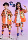 子供 男の子 女の子 ダンス衣装 HIPHOP キッズ へそ出し シャツ ヒップホップ パンツ チアガール 短パンツ 短袖 セットアップ ジャズダンス 韓国 ガ...