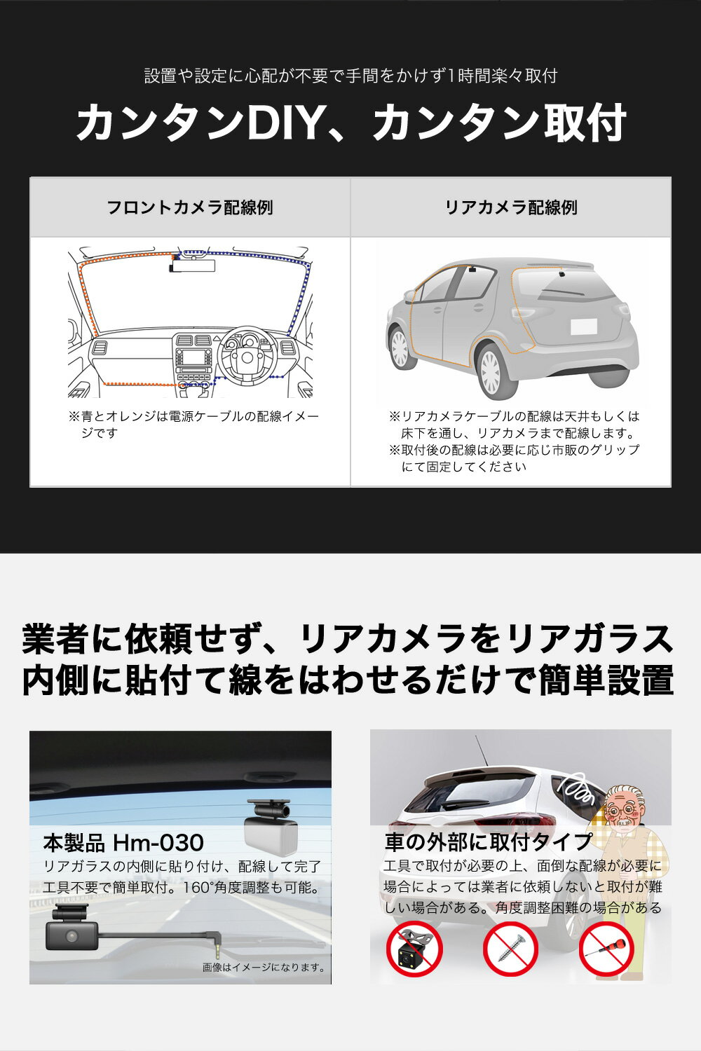 【高画質2K360万画素】ドライブレコーダーミラー前後ドラレコデジタルインナーミラードライブレコーダーミラー型前後カメラGPS搭載常時衝撃録画駐車監視ノイズ対策済フルHD高画質HM-030