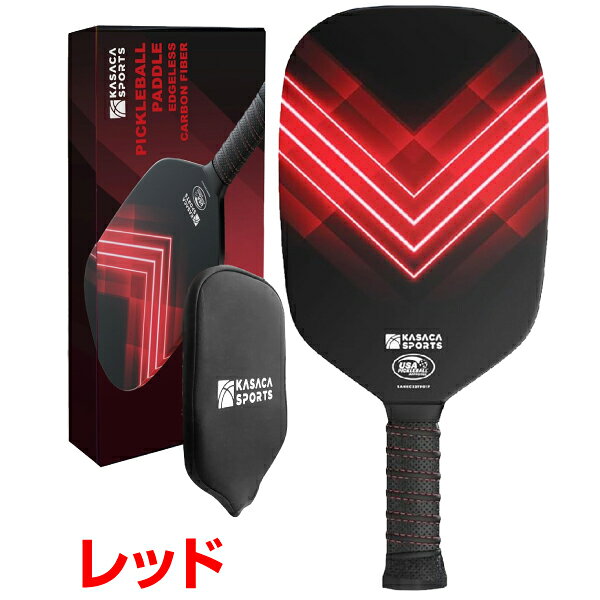 スポーツ屋 by ハイブロードのKASACA ピックルボールパドル AERO SPIKE RED AERO TP017 SWIPE BLUE TP018-1 USAPA承認 カーボンパドル1本 初心者用 中級者用 正規輸入品 送料無料｜アングル3