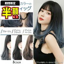 半額以下【LINE追加で更に5%OFF】 ウィッグ ロング 黒髪 グラデーション ウェーブ カール フルウィッグ 桂 耐熱 レディース エクステ ウイッグ コス...