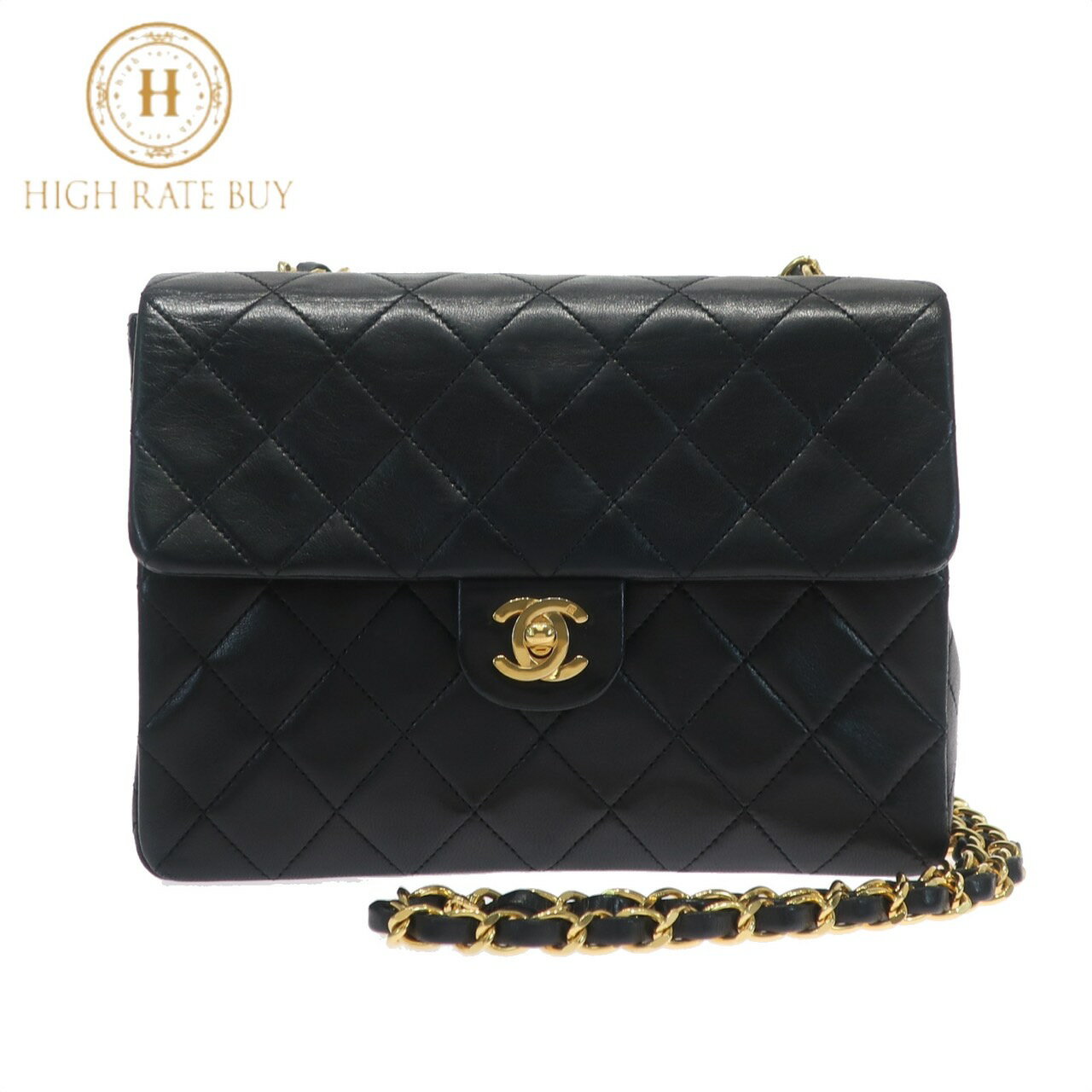 【極美品】CHANEL シャネル ミニマトラッセ 20 チェーンショルダー バッグ ラムスキン ココマーク 黒色 ブラック ゴールド金具 レディース 女性用 肩掛け 18 17のサムネイル