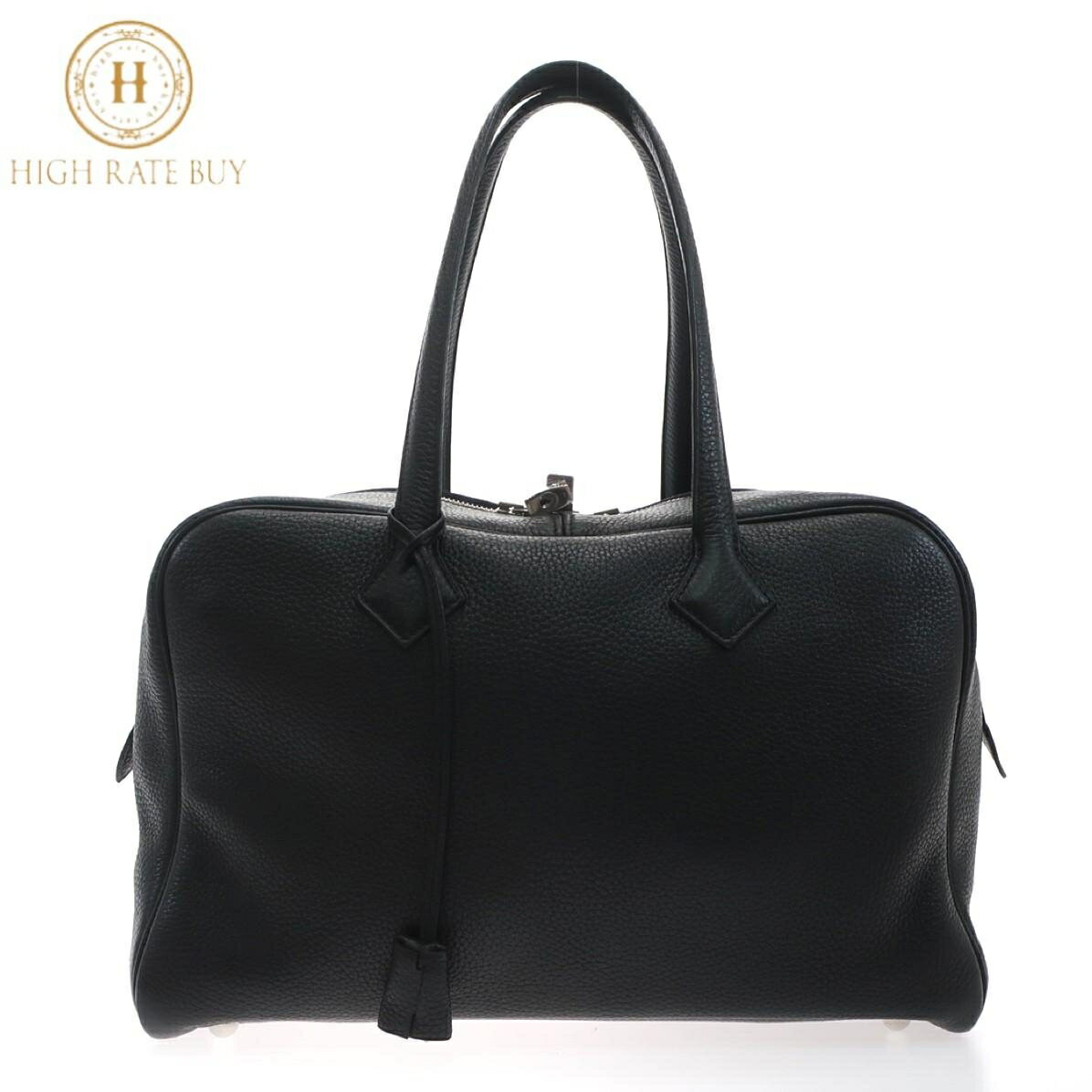 【極美品】HERMES エルメス ヴィクトリア35 T刻印 トリヨンクレマンス ブラック 黒 シルバー金具 ハンドバッグ ショルダーバッグのサムネイル