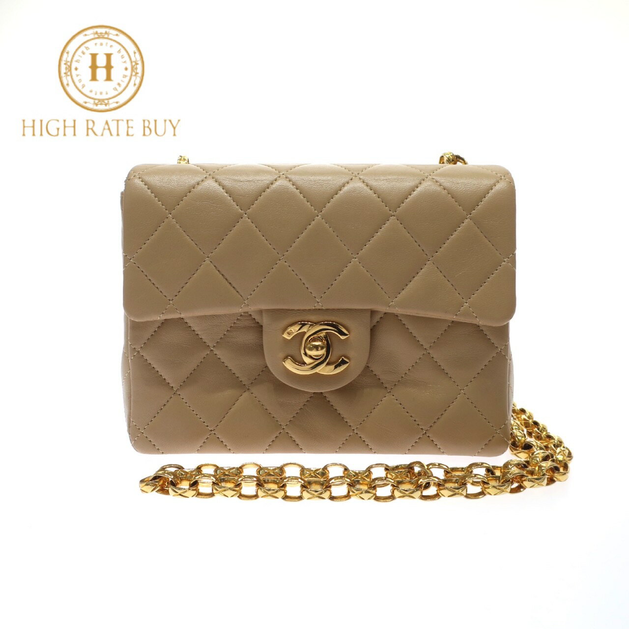 CHANEL シャネル ミニマトラッセ 18 チェーンショルダーバッグ ココマーク ラムスキン ベージュ ゴールド金具 レディース 肩掛け 17 20のサムネイル