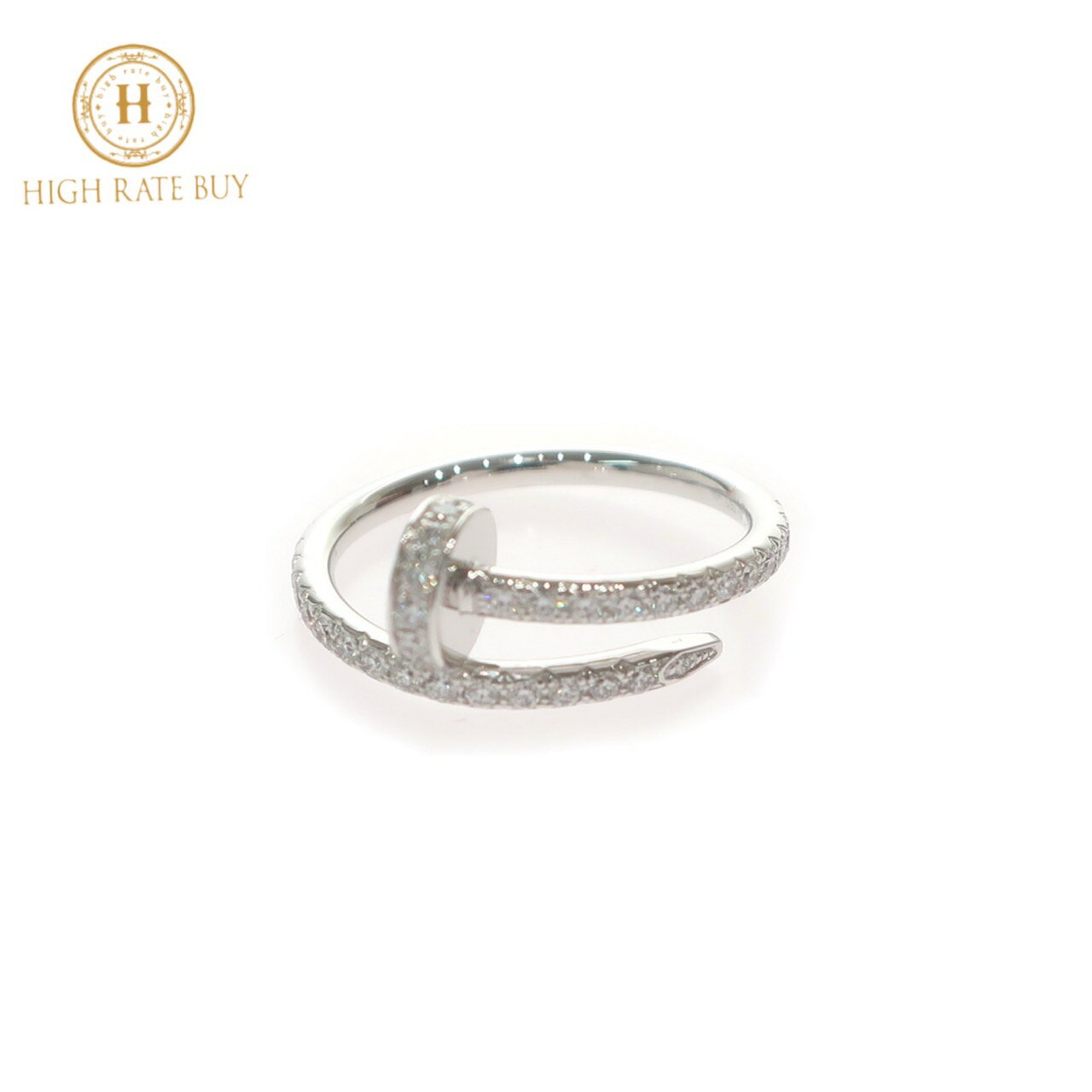 【未使用品】Cartier カルティエ ジュスト アンクル リング B4231600 K18WG 750 ホワイトゴールド ダイヤモンド 8号 #48 釘モチーフ ブランドジュエリー レディースのサムネイル