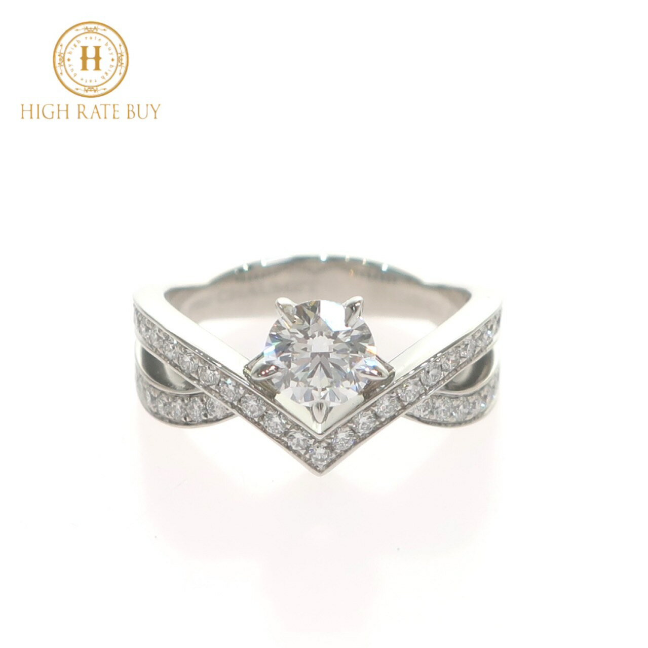 【未使用品】Chaumet ショーメ ジョゼフィーヌ リング J84089 Pt950 プラチナ ダイヤモンド 0.50ct Eカラー VVS1 3EX パヴェダイヤモンド 8号 #48 ブランドジュエリー レディースのサムネイル