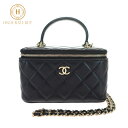 シャネル　ポシェット 【極美品】CHANEL シャネル スモール バニティバッグ チェーン ショルダーバッグ ポシェット ココマーク AP1341 ラムスキン 黒 ブラック ゴールド金具 レディース