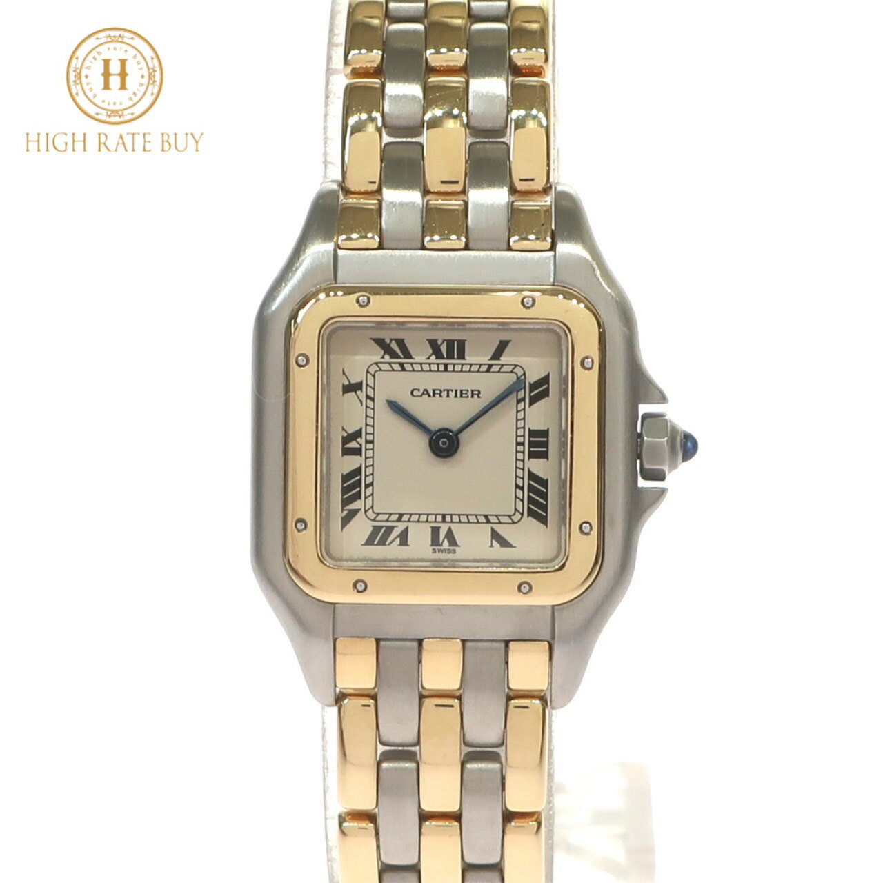 【極美品】CARTIER カルティエ パンテール SM 3ロウ 3ROW W25029B8 K18YG イエローゴールド SS ステンレススチール コンビカラー クオーツ QZ アイボリー文字盤 レディース 腕時計のサムネイル