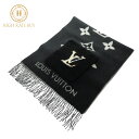 【新品同様】LOUIS VUITTON ルイ・ヴィトン エシャルプ・コールド レイキャビック マフラー ムートンテディ LV M76567 AL0230 カシミヤ ブラック グレー レディース(4)
