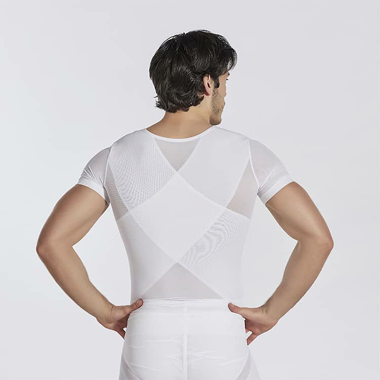 加圧シャツ 強圧 着圧 夏物 メンズ 最強垂れ胸補正 乳首隠し 半袖 加圧Tシャツ 補...