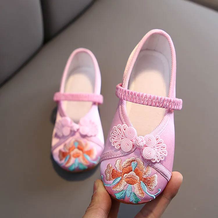 チャイナ靴 子供シューズ 子供 刺繍 歩きやすい 子ども キッズ 七五三 子供用 発表...