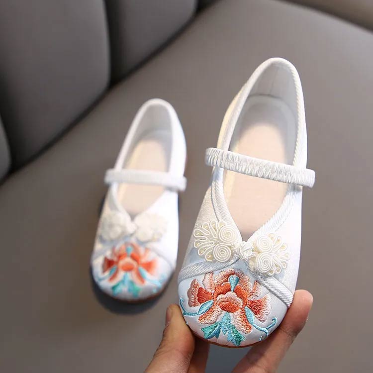 チャイナ靴 子供シューズ 子供 刺繍 歩きやすい 子ども キッズ 七五三 子供用 発表...