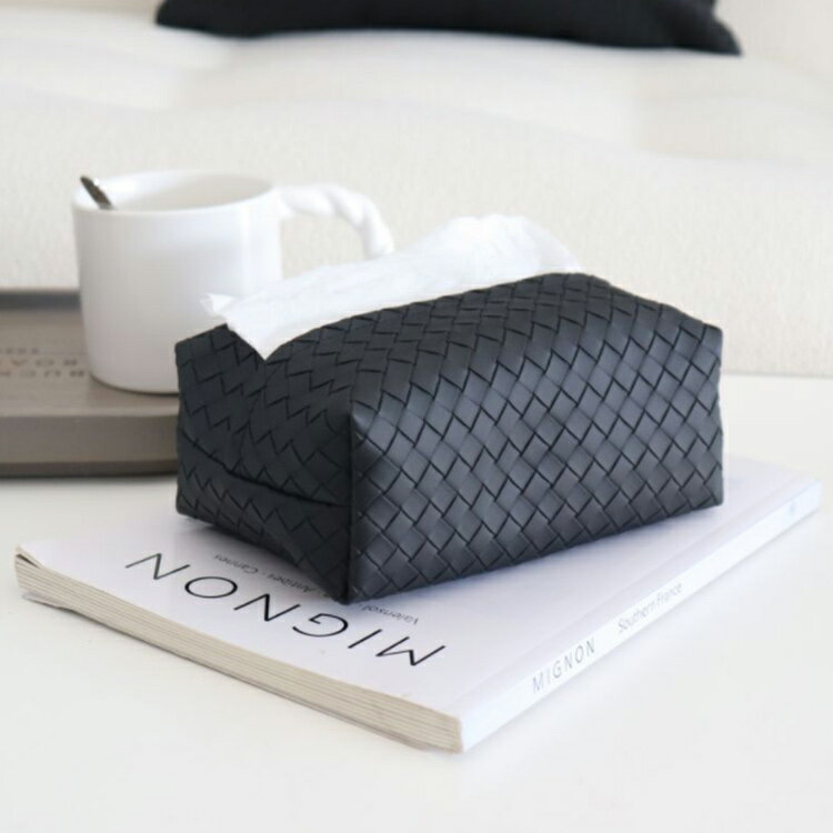 【送料無料】編み模様 ティッシュケース PUレザー 北欧 ティッシュボックスケース おしゃれ かわいい 車 収納 コンパクト フェイクレザー ティッシュカバー ティッシュ ケース インテリア [3]