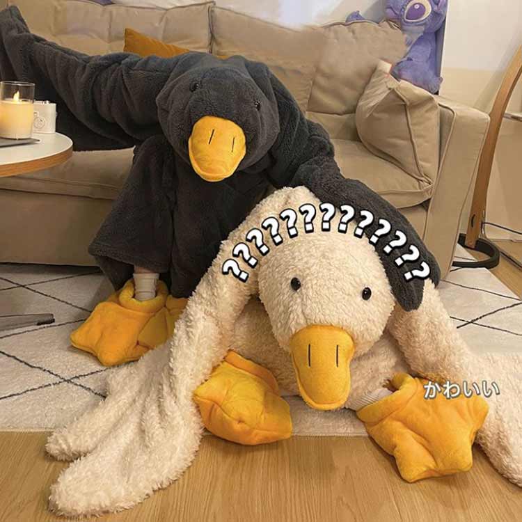 パジャマ ガチョウ レディース ルームウェア 冬 着ぐるみ メンズ もこもこ XL 大人用 プルオーバー 着る毛布 暖かい 部屋着 ワンピース パジャマ 長袖 秋冬 お昼寝毛布 寝巻き コスプレ 可愛い 面白い ペアルック カップル M L 防寒