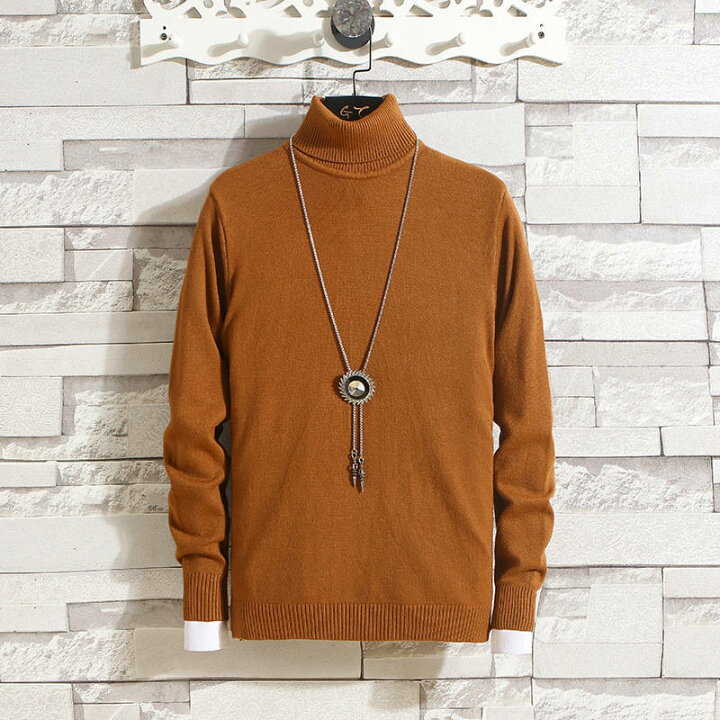 メンズ 無地ニット セーター 長袖 トップス タートルネック ハイネック 秋冬 メンズ 長袖セーター インナー ベーシック ウィンターウェア 長袖ニット 6色