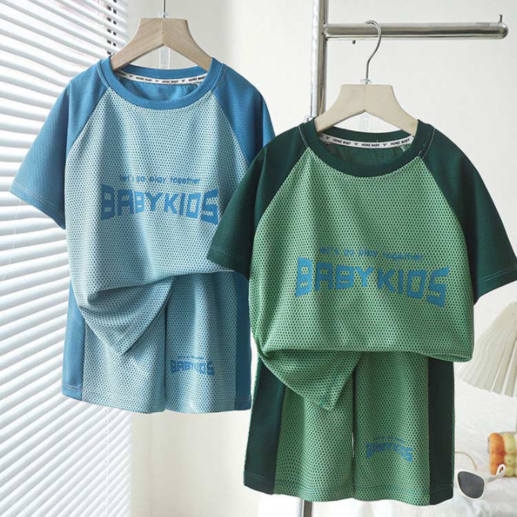 キッズ 半袖 tシャツ 速乾 メッシュ tシャツ バスパン 男の子 ドライ ハーフパンツ...