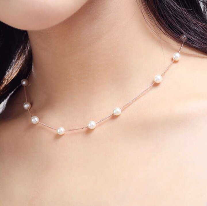 Pearl White - ネックレス ニッケルフリー パール ネックレス モチーフ ペンダント シルバー アクセサリー ジュエリー 上品 大人 可愛い