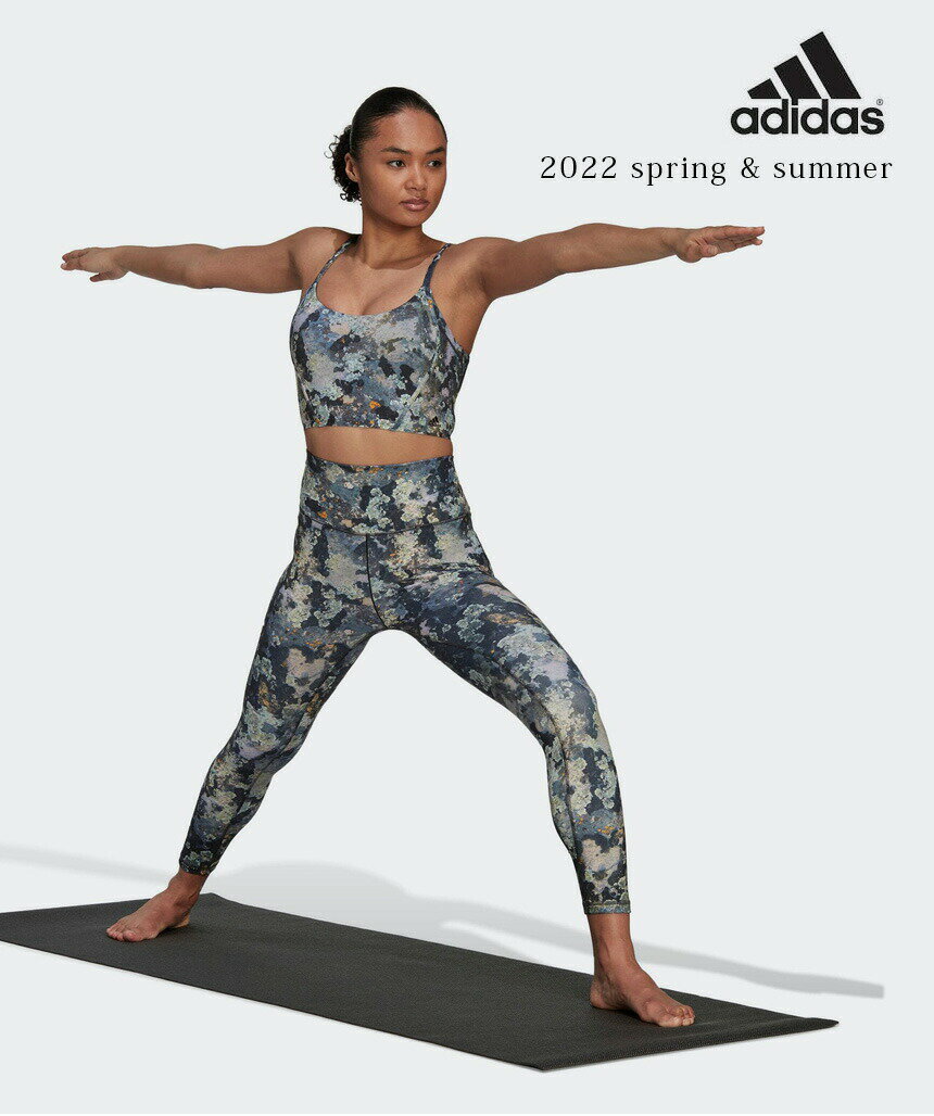 【20%OFF】アディダス ヨガウェア adidas W YOGA AOP ライトサポートブラ Light Support Bra 22SS トップス ブラトップ スポーツブラ カップ付 インナー フィットネス サスティナブル レディース BT846「SK」