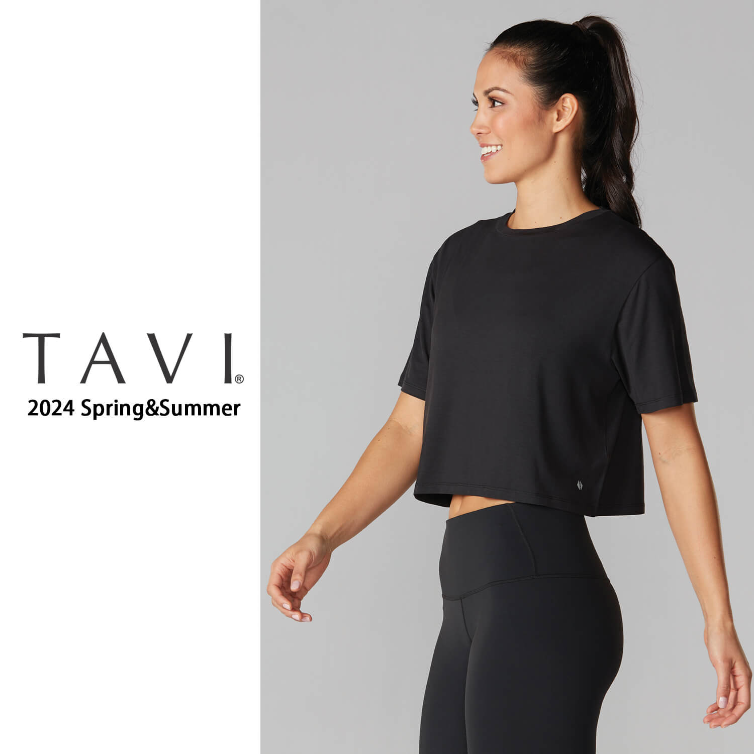 タビ トップス TAVI クロップ Tee 日本正規品 Crop Tee 24SS Tシャツ 半袖 ショート丈 カットソー ヨガ ピラティス クロップド丈 ブランド 人気 おしゃれ おすすめ レディース 女性「SK」RVPTO
