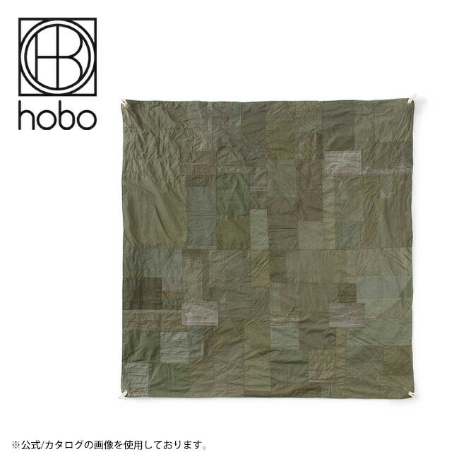 【スーパーセール限定クーポン配布中！】●hobo ホーボー DAY BLANKET L UPCYCLED US ARMY CLOTH Olive デイブランケットエルアップサイクルユーエスアーミークロス HB-A3513 【膝掛け アウトドア パッチワーク】