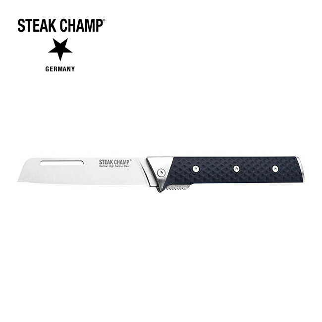 【3/20 20時～3/26 1時59分限定クーポン配布中！】●STEAK CHAMP ステーキチャンプ CHEF'S OUTDOOR FOLDING KNIFE 12cm シェフズアウトドアフォールディングナイフ【包丁 アウトドア キャンプ リサイクル素材】【メール便・代引不可】