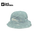 ●Jack Wolfskin ジャックウルフスキン JP CANVAS BUCKET HAT V2 キャンバスバケツハットブイ2 Teal Grey All Over 5025052-8241 【帽子/アウトドア/レジャー】【メール便 代引不可】