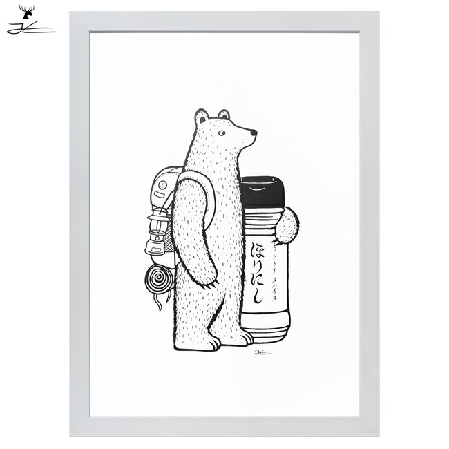 クーポン配布！●JONAS CLAESSON ジョナスクレアッソン ほりにしBEAR A2 額(白)セット 