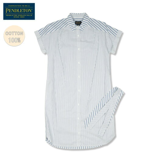●PENDLETON ペンドルトン S/Sボーイフレンドツーストライプドレス TJ281-69661 【レディース ワンピース スカート シャツワンピ】 ●PENDLETON ペンドルトン S/Sボーイフレンドツーストライプドレス TJ281-69661 【レディース ワンピース スカート シャツワンピ】