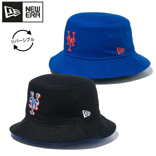 ●NEWERA ニューエラ バケット01 リバーシブル MLB Reversible Hat ニューヨーク・メッツ ブラック/ライトロイヤル 14109582 【 ハット バケットハット バケハ 帽子 アウトドア 】【メール便・代引不可】