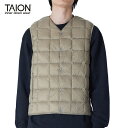 ●TAION タイオン Basic V Neck Button Inner Down Vest ベーシックVネックボタンインナーダウンベスト TAION-001...