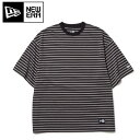【14日 0時〜16日 9時59分限定クーポン配布中!】●NEWERA ニューエラ 半袖 オーバーサイズド コットン Tシャツ Micro Border ブラック 14410067 【 トップス 半袖 コットン 綿 アウトドア 】【メール便・代引不可】(4)