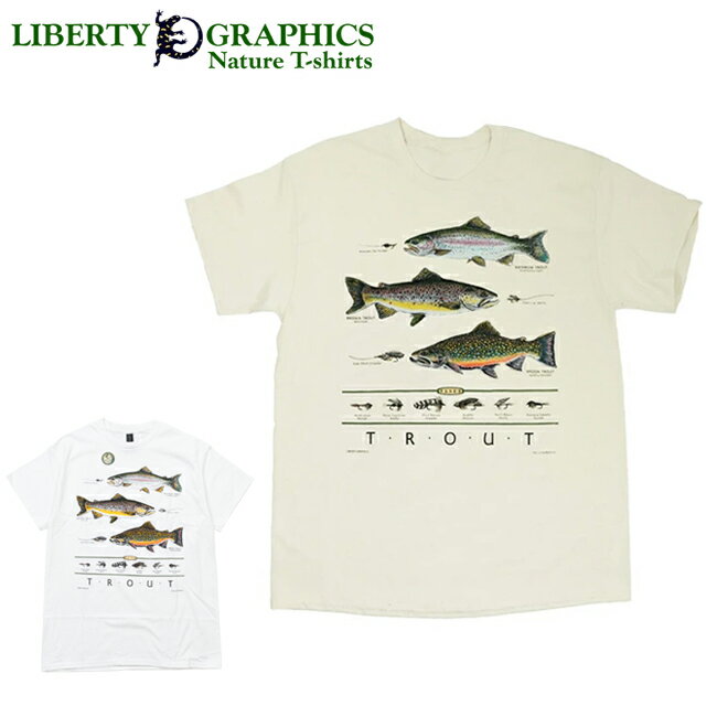 樂天商城 - 【9日20時〜16日1時59分限定クーポン配布中】●LIBERTY GRAPHICS リバティーグラフィックス Trout & Flies トラウト&フライズ 386 【 トップス 半袖 Tシャツ タウンユース デイリー アウトドア 】【メール便・代引不可】