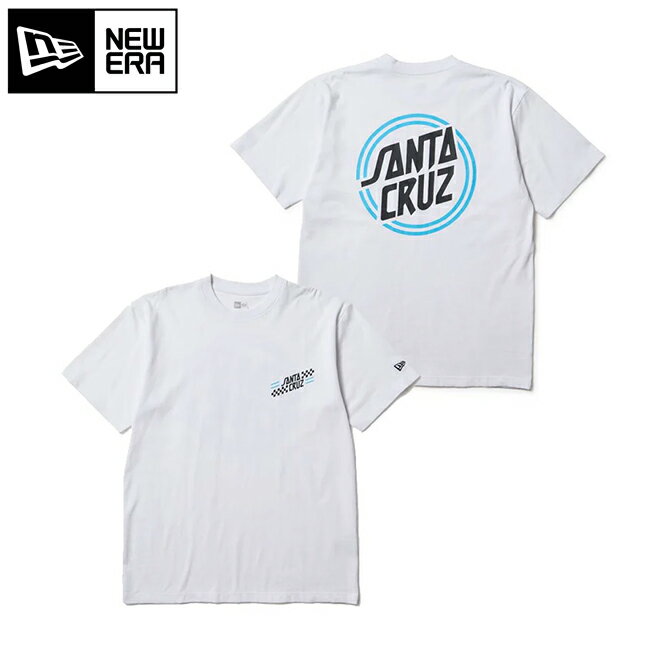 【2月4日～10日限定クーポン配布中】●NEWERA ニューエラ 半袖 コットン Tシャツ SANTA CRUZ サークルロゴ ホワイト レギュラーフィット 14384107 【 コラボ サンタクルーズ トップス 綿 キャンプ アウトドア 】【メール便・代引不可】