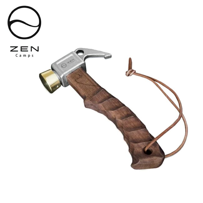メーカー希望小売価格はメーカーカタログに基づいて掲載していますSpec ブランド名 ZEN Camps ゼンキャンプ 商品名 IKAZUCHI いかづち(欅木(オイルステン)) メーカー型番 サイズ 高さ11cm、長さ22.3cm※メーカーサイズ参照 カラー 詳細 &nbsp; 【ハンドルの特徴】計算された湾曲ライン手に自然にフィットし、長時間使用しても疲れにくいように考えられています。握ったときのフィット感握った際に手との間に隙間が少なくなり、より自然で安定した握り心地とグリップ力を発揮します。「名栗」加工を採用独自の自然観や美意識が反映された日本の伝統的な建築技法に使われる「名栗」加工を採用女性や子供でも使いやすい手の小さい女性や子供でも握りやすく、力を効率的に伝えやすい形状です。握りやすい、だからどんなペグでも打ち切る【ヘッドの特徴】真鍮とユニークなデザイン性強度と耐久性が高く少ない力でペグを打ち込める一方、打撃の衝撃は吸収し手の痺れを防止。大事なペグも傷付けない。このペグハンマーは、ヘッド部分を真鍮部品を通してハンドルに固定するユニークな方法で、ヘッドの側面にロゴを表現。ホール型のペグ抜き穴にペグを通して回転させることで簡単に抜くことができるフック型のペグ抜き奥まで刺さったペグでもフックを通して簡単に抜くことができる本革ストラップすっぽ抜け防止とフックやカラビナに装着できるメンテナンスで美しく育てる。表面が乾燥したきた時は蜜蝋を塗り込むと表面が保護され光沢も出て美しくなります。使用、メンテを繰り返すことで木が飴色に変化していき、風合いが出て本当にかっこよく育ってきます。【重量】欅木：約430g※木材を使用しているため重量にばらつきがあります【素材】ヘッドヘッド：ステンレス、真鍮ハンドル：欅木【付属】収納袋 ------------------------------------------------------------ ※モニタやPC環境等により実物と多少色合いが異なって見える場合もございます。 ※外箱がある商品につきましては生産、運搬の過程上、商品の箱(外箱)に多少の汚れや、破れ等が生じる場合がございます。 予めご了承の上お買い求め頂きます様、よろしくお願いいたします。 ※パターン生地を使用している商品によってはパターン位置に個体差がございます。予めご了承下さい。 ※一部商品画像にメーカー提供画像を使用している商品もございますので、仕様が予告なく変更される場合がございます。 ※複数のショッピングモールで同時販売しておりますので、在庫切れになってしまう場合がございます。 厳重に注意し在庫システムで管理を行っておりますが、お買い上げいただいた商品が品切れになってしまう場合がございます。 また、人気商品に関しましても複数のお客様が一度に購入を行い、在庫の反映が間に合わずご購入できてしまう場合がございます。 その際はお客様には必ずご連絡をさせていただきますが、万が一入荷予定がない場合はキャンセルさせていただく場合がございます。 大変申し訳ございませんがあらかじめご了承ください。 ※メール便発送対象商品に関しましては、メール便規定料金にてお送りします。 ※ガス缶などをご使用いただく商品の場合、同メーカーのものをご使用いただくことを推奨しております。 製品不良などが起こった場合、保証対象外となる場合がございます。 ------------------------------------------------------------