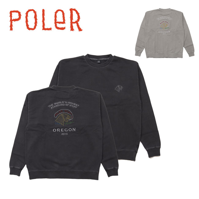 樂天商城 - 【9日20時〜16日1時59分限定クーポン配布中】●POLeR ポーラー EMB PIGMENT DYE CREW EMBピグメントダイクルー 253MCV0033 【 トップス 長袖 トレーナー スウェット プルオーバー アウトドア 】