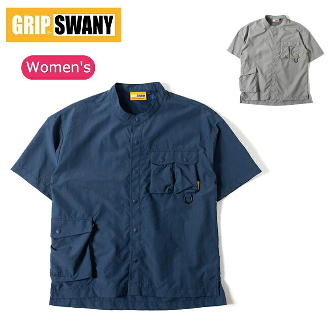 樂天商城 - 【9日20時〜16日1時59分限定クーポン配布中】●GRIP SWANY グリップスワニー W’S SUPPLEX STAND COLLAR SHIRT ウィメンズサプレックススタンドカラーシャツ GSW-34 【 トップス 半袖 開襟シャツ アウトドア 】