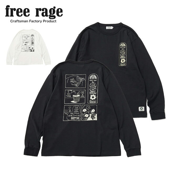 樂天商城 - 【9日20時〜16日1時59分限定クーポン配布中】●free rage フリーレイジ リサイクルコットン長袖Tシャツ (Tag With Flower) 225CC805D 【 トップス ロンT 綿 アウトドア 】【メール便・代引不可】