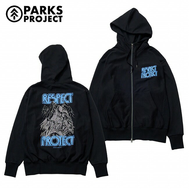 ［クーポン配布］●PARKS PROJECT パークスプロジェクト ALASKA Zip Hoodie アラスカジップフーディー Black 142511001 【 トップス 長袖 パーカー フルジップ アウトドア 】