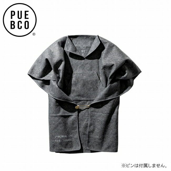 ●PUEBCO プエブコ FELTED BLANKET PONCHO フェルトブランケットポンチョ Gray 601021 【 ひざ掛け 保温 防寒 キャンプ アウトドア 】