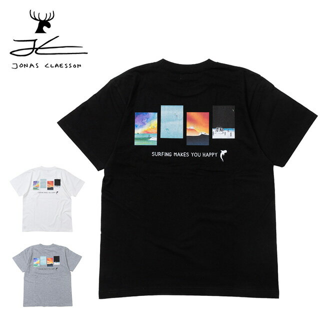 樂天商城 - 【9日20時〜16日1時59分限定クーポン配布中】●JONAS CLAESSON ジョナスクレアッソン Surfing Makes You Happy Tee サーフィンメイクスユーハッピーティー JC-2026SS-4 【 トップス 半袖 Tシャツ 綿 コットン アウトドア 】【メール便・代引不可】